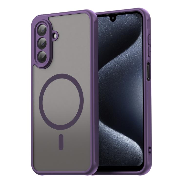 Funda híbrida de TPU y PC esmerilada Magsafe para Samsung Galaxy A17 5G (morada)