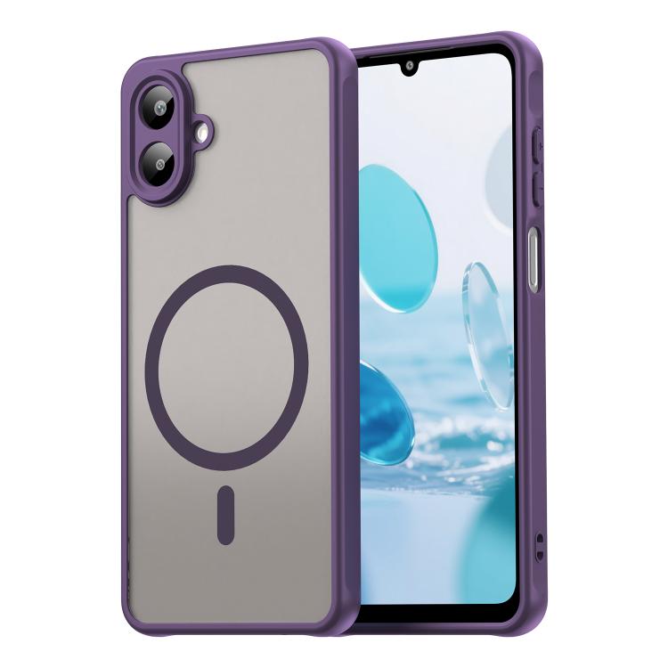 Funda híbrida de TPU y PC esmerilada Magsafe para Samsung Galaxy A07 4G (morada)