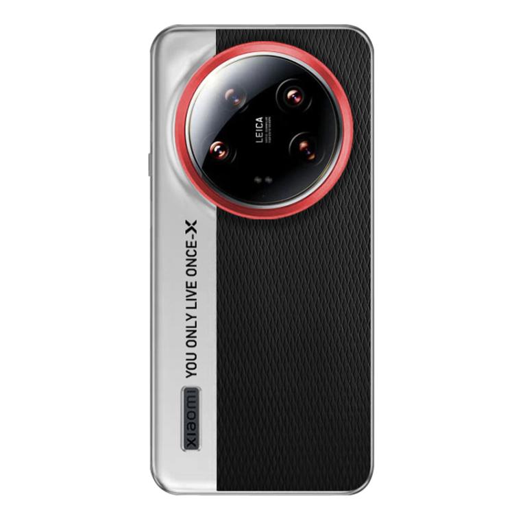 Funda de cuero con textura de diamante para Xiaomi 14 Ultra Camera Design (Negro)