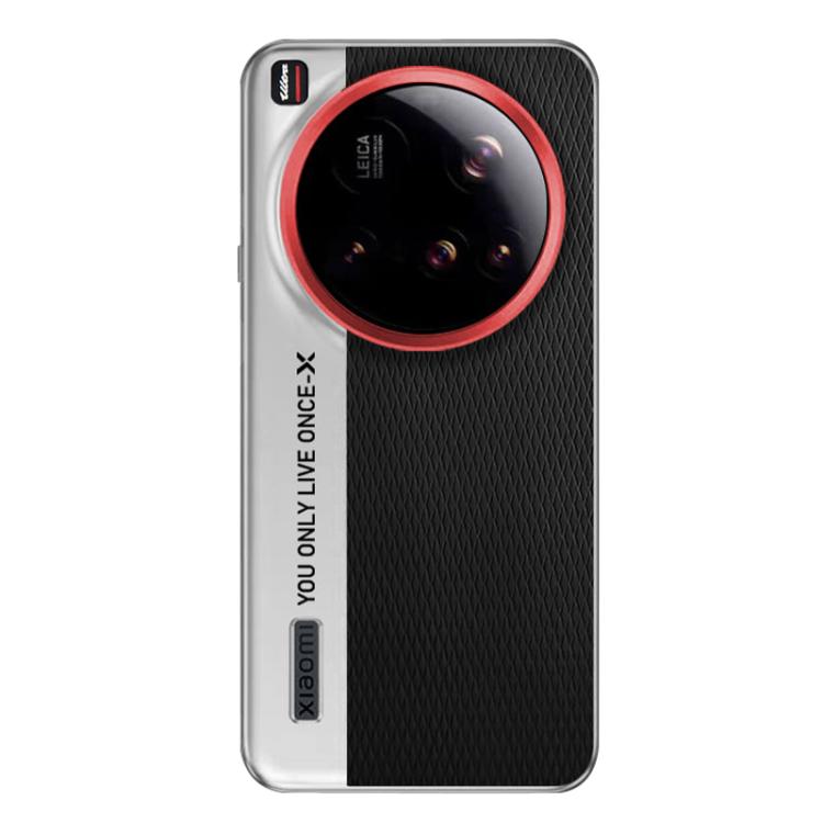 Funda de cuero con textura de diamante para Xiaomi 15 Ultra Camera Design PC (Negro)