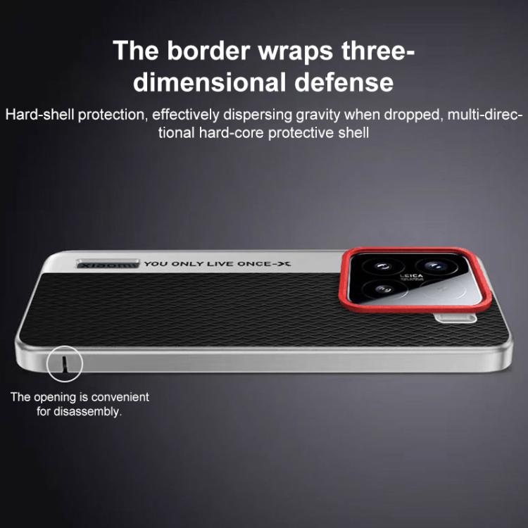 Funda de cuero con textura de diamante para Xiaomi 13 Ultra Camera Design PC (Roja)