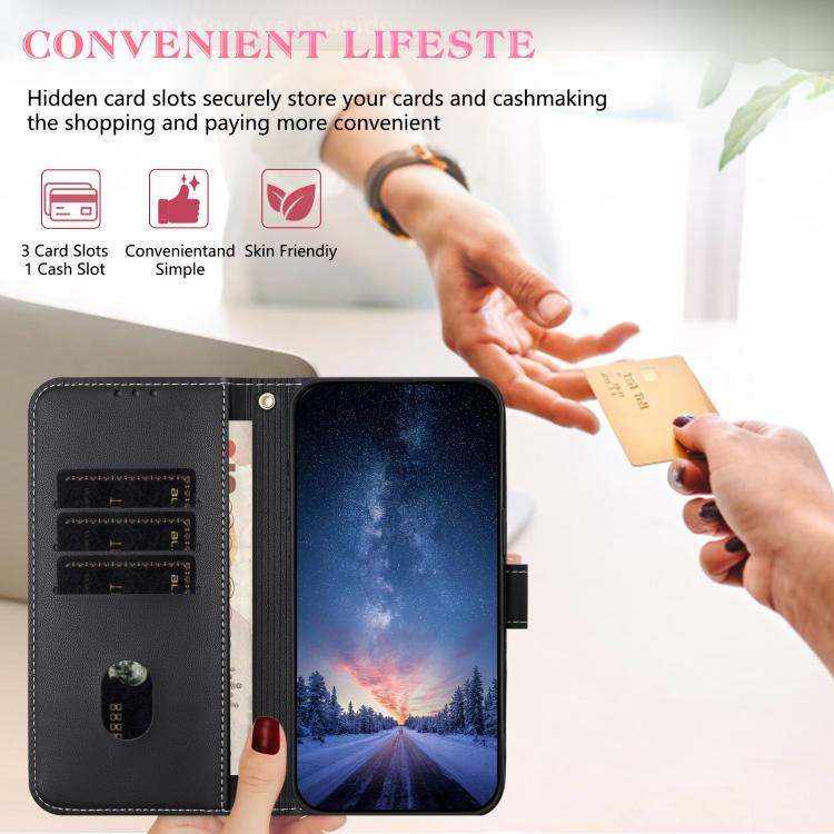 Funda de cuero con lazo metálico y correa de mano para Redmi Turbo 4 Pro / Poco X7 Pro (roja)