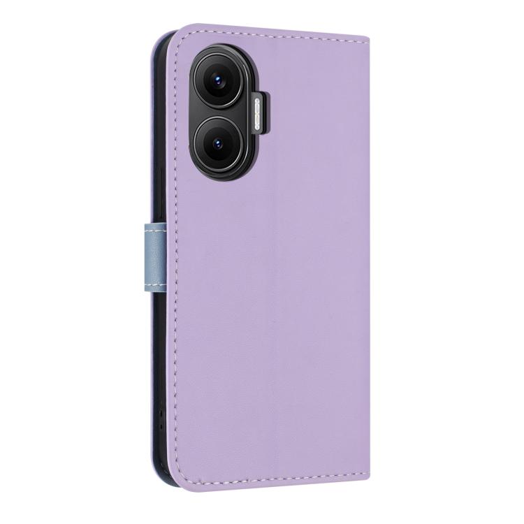 Funda de cuero con lazo metálico y correa para la mano para Redmi Turbo 4 Pro / Poco X7 Pro (morado)