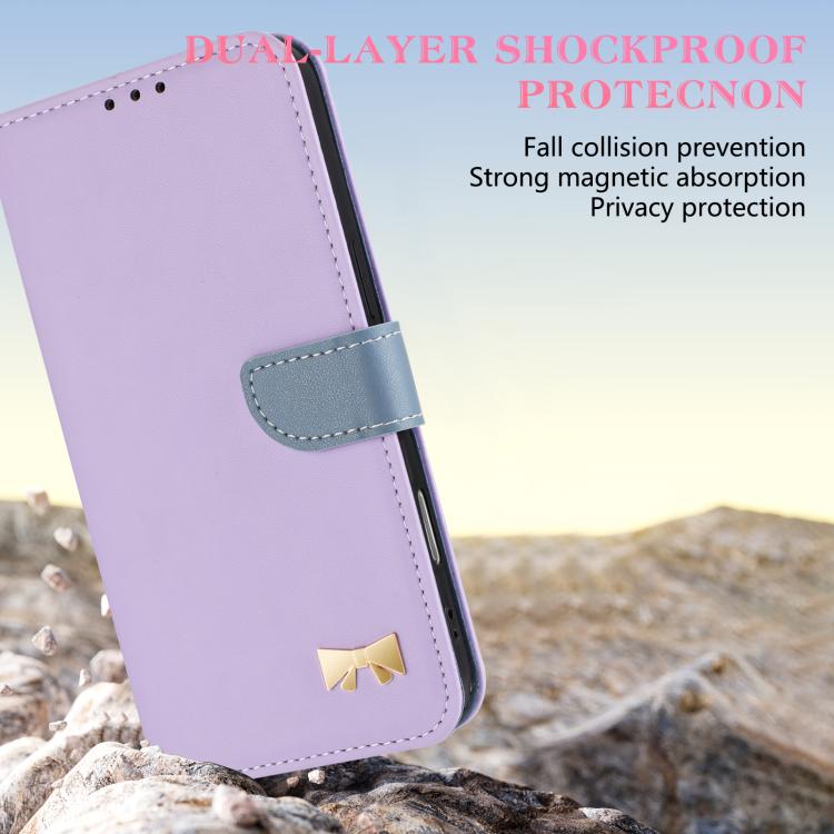 Funda de cuero con lazo metálico y correa para la mano para Redmi Turbo 4 Pro / Poco X7 Pro (morado)