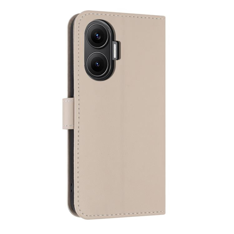 Funda de cuero con lazo metálico y correa para la mano para Redmi Turbo 4 Pro / Poco X7 Pro (albaricoque)