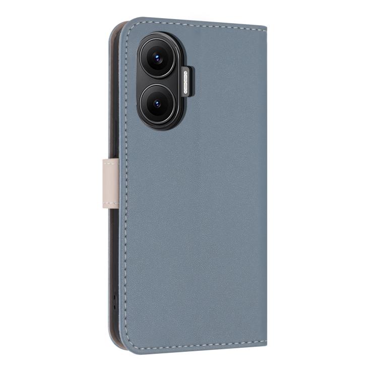 Funda de cuero con lazo metálico y correa para la mano para Redmi Turbo 4 Pro / Poco X7 Pro (azul claro)
