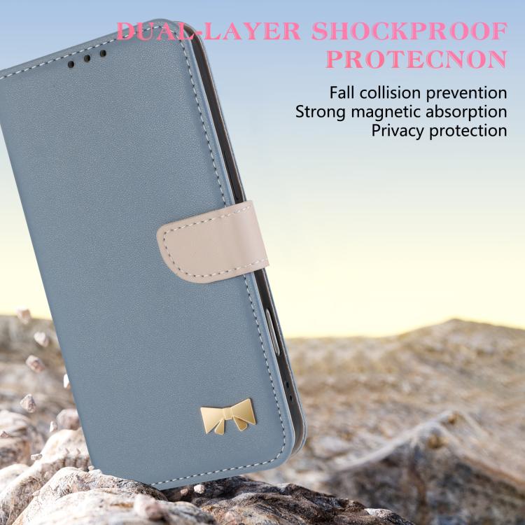 Funda de cuero con lazo metálico y correa para la mano para Redmi Turbo 4 Pro / Poco X7 Pro (azul claro)