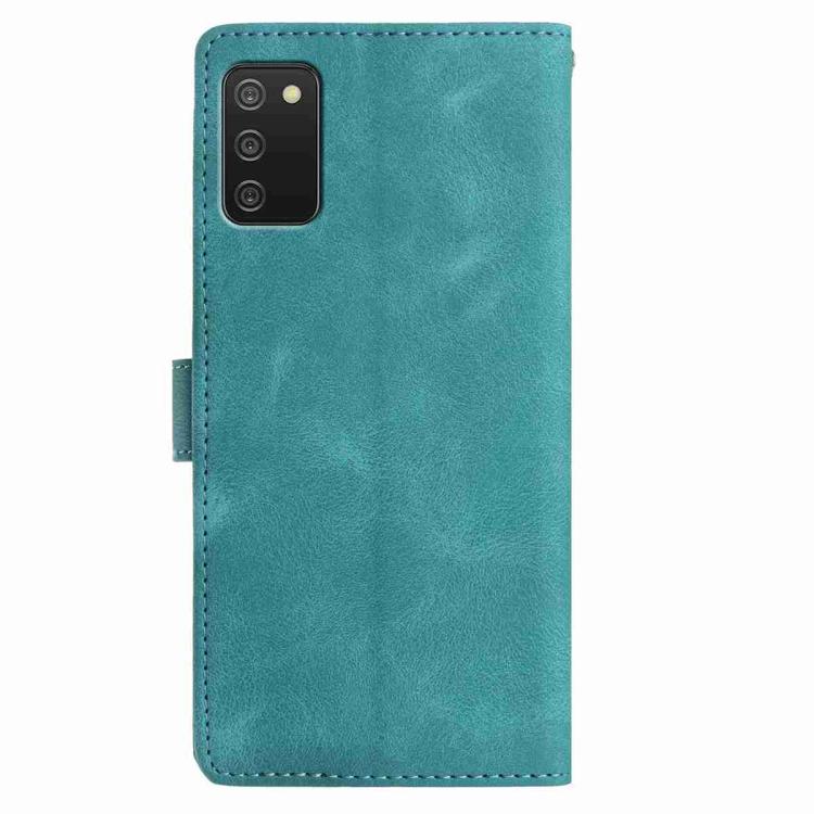 Funda de piel con estampado floral en relieve para Samsung Galaxy A02S (166 mm, UE) (verde)