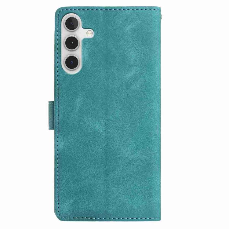 Funda de cuero con estampado de rosas en relieve para Samsung Galaxy A04S (verde)