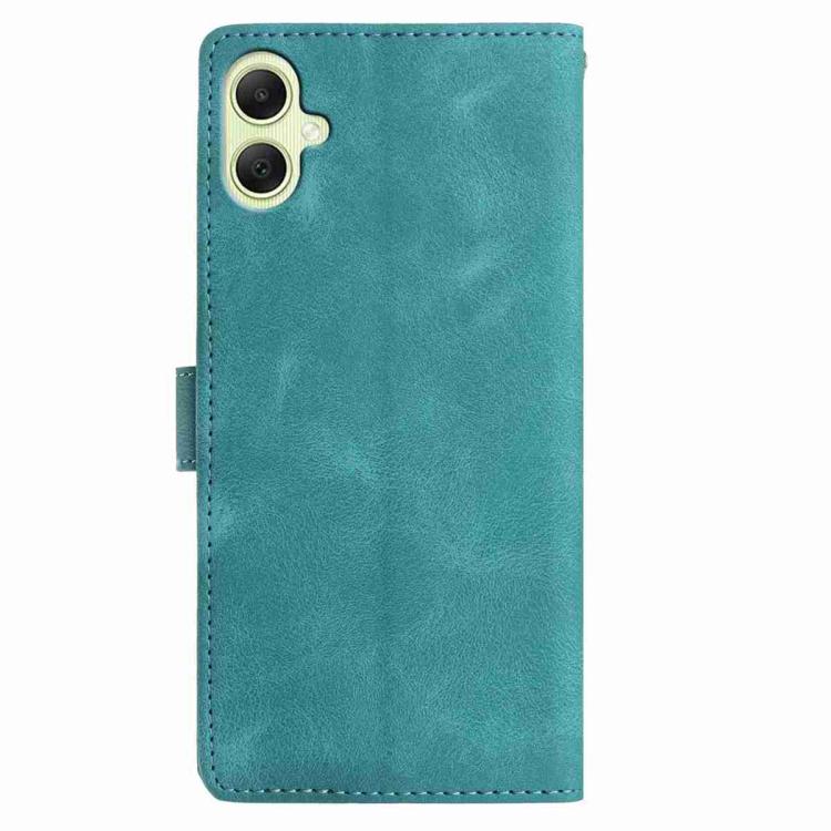 Funda de cuero con estampado floral en relieve para Samsung Galaxy A05 (verde)