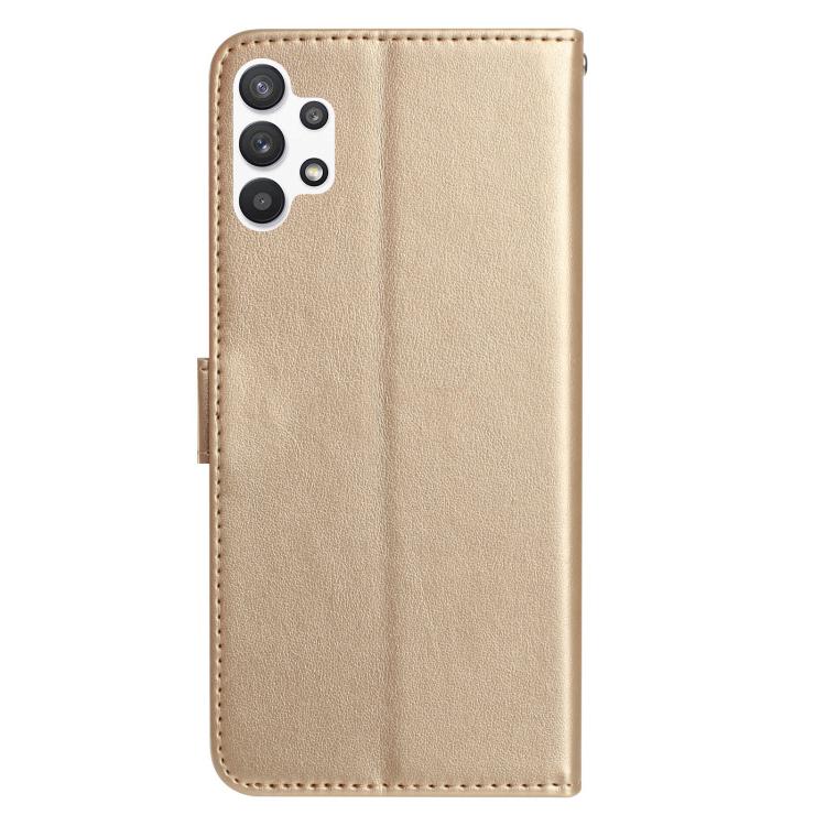 Funda de cuero con estampado de rosas en relieve para Samsung Galaxy A13 4G (dorada)