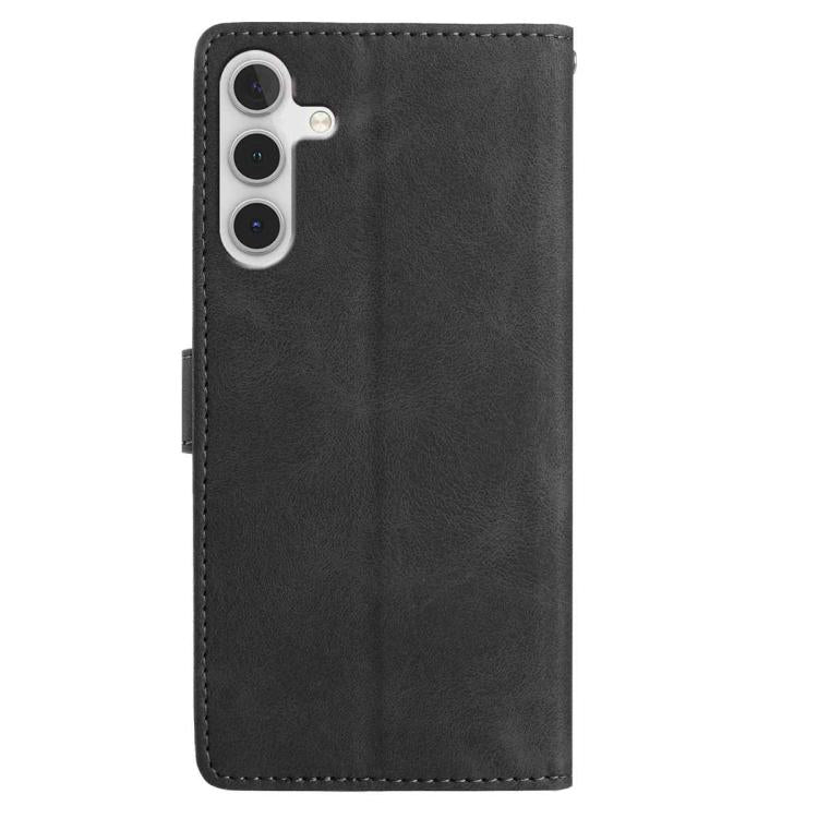 Funda de cuero con estampado de rosas en relieve para Samsung Galaxy A13 5G (negra)