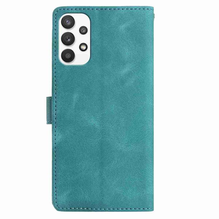 Funda de cuero con estampado de rosas en relieve para Samsung Galaxy A53 (verde)