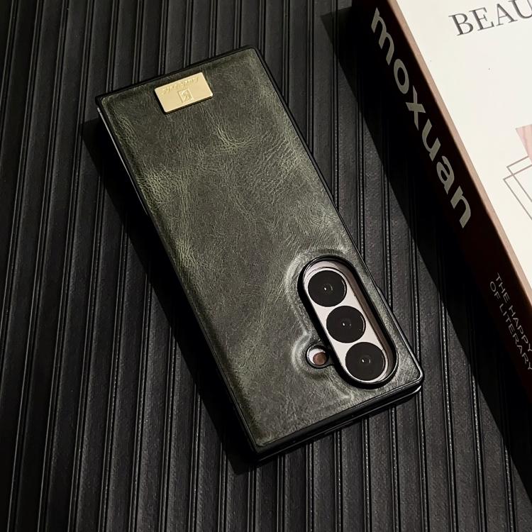 Funda de PU con textura Crazy Horse para Samsung Galaxy Z Fold7 5G (roja)