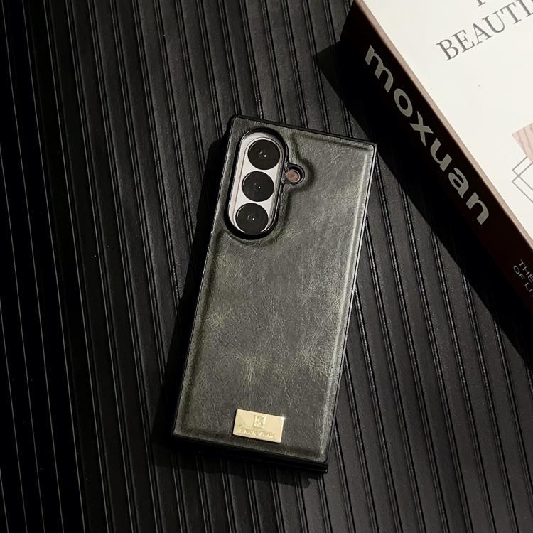 Funda de PU con textura Crazy Horse para Samsung Galaxy Z Fold7 5G (verde)