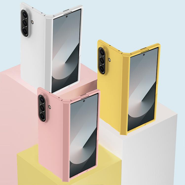Funda de PC 3 en 1 con tacto suave para Samsung Galaxy Z Fold7 5G (amarillo limón)
