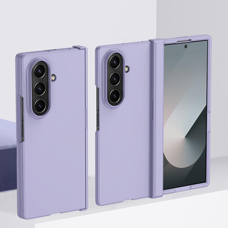 Funda de PC 3 en 1 con tacto suave para Samsung Galaxy Z Fold7 5G (morado Sakura)