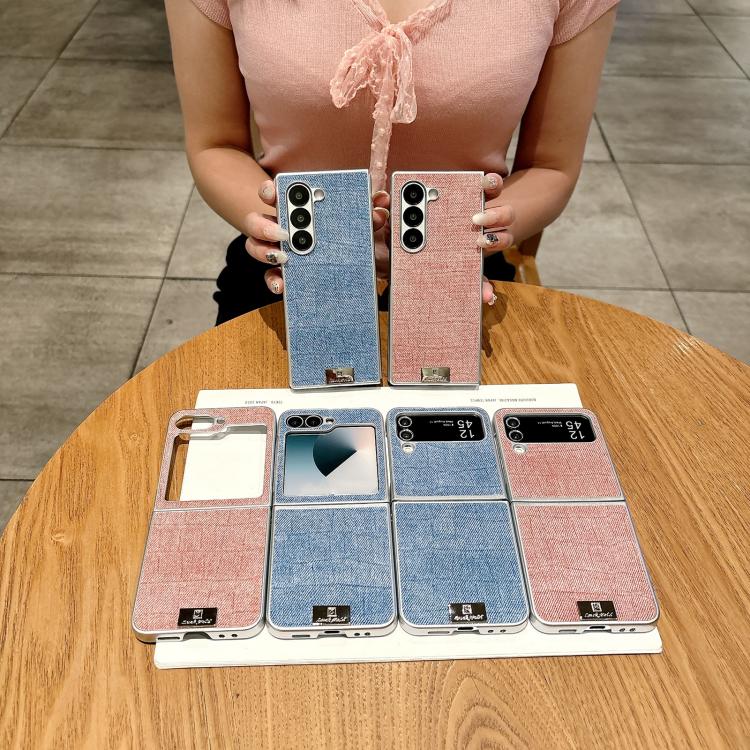 Funda de poliuretano y policarbonato con marco plateado para Samsung Galaxy Z Fold6 5G (rosa)