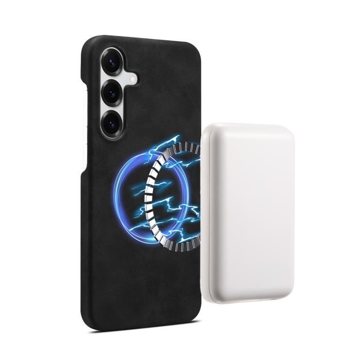 Funda MagSafe con textura retro para Samsung Galaxy S25+ 5G (negra)
