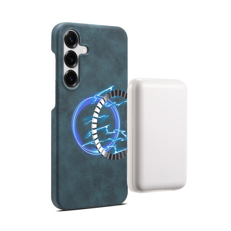 Funda MagSafe con textura retro para Samsung Galaxy S25+ 5G (azul)