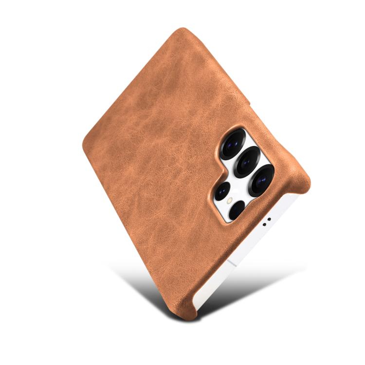 Funda MagSafe con textura retro para Samsung Galaxy S25 Ultra 5G (marrón)