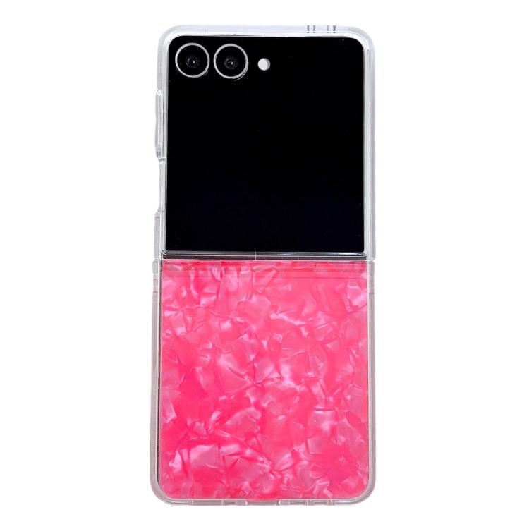 Funda con textura perlada para Samsung Galaxy Z Flip7 (roja)