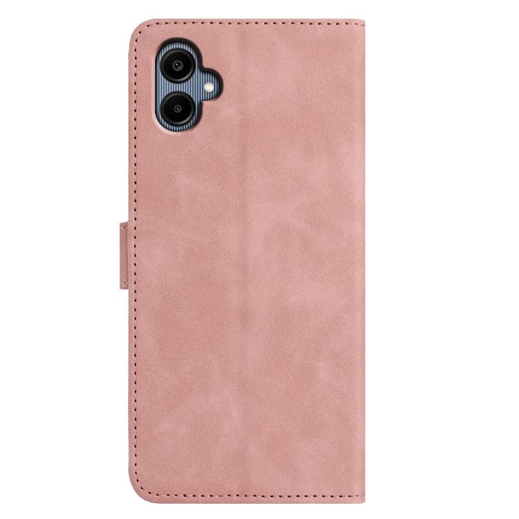 Funda de cuero con relieve y diseño de mariposas para Samsung Galaxy A07 5G (rosa)