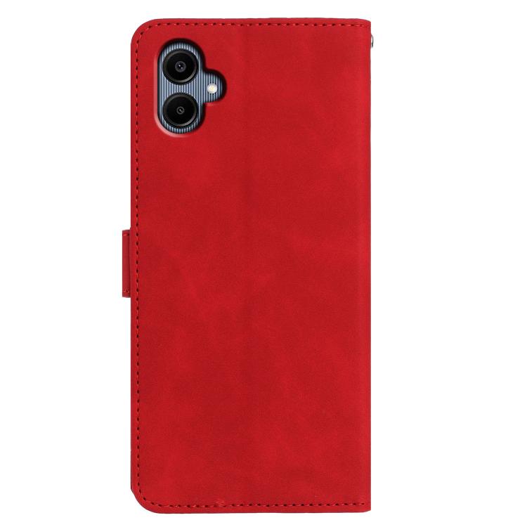 Funda de cuero con relieve y diseño de mariposas para Samsung Galaxy A07 5G (rojo)
