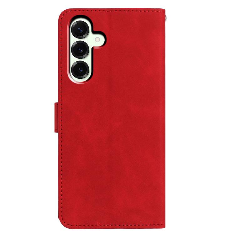 Funda de cuero con relieve y diseño de mariposas para Samsung Galaxy A17 5G (rojo)
