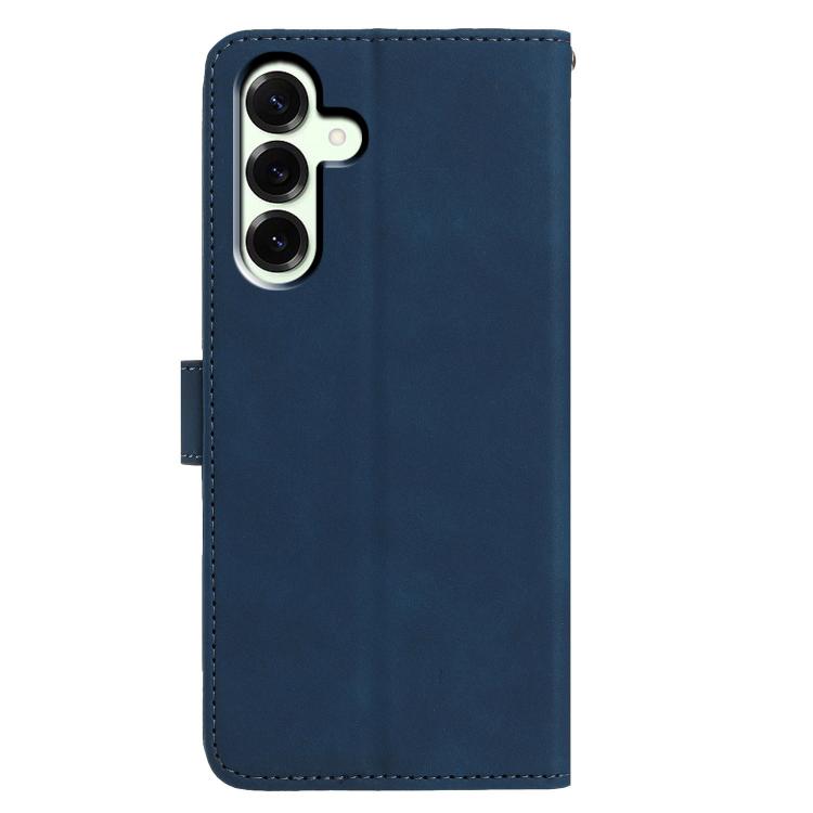 Funda de cuero con relieve y diseño de mariposas danzantes para Samsung Galaxy A17 5G (azul marino)