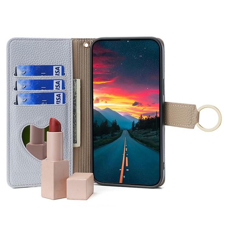 Funda de cuero con textura de lichi cruzada para Samsung Galaxy S25 5G (azul)