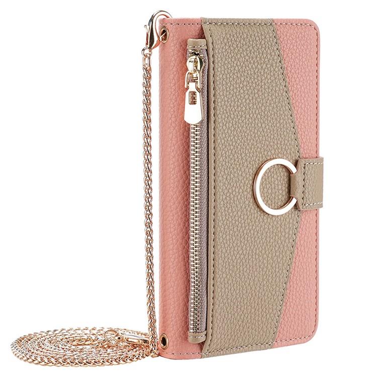 Funda de cuero con textura de lichi para Samsung Galaxy S25 5G (rosa)