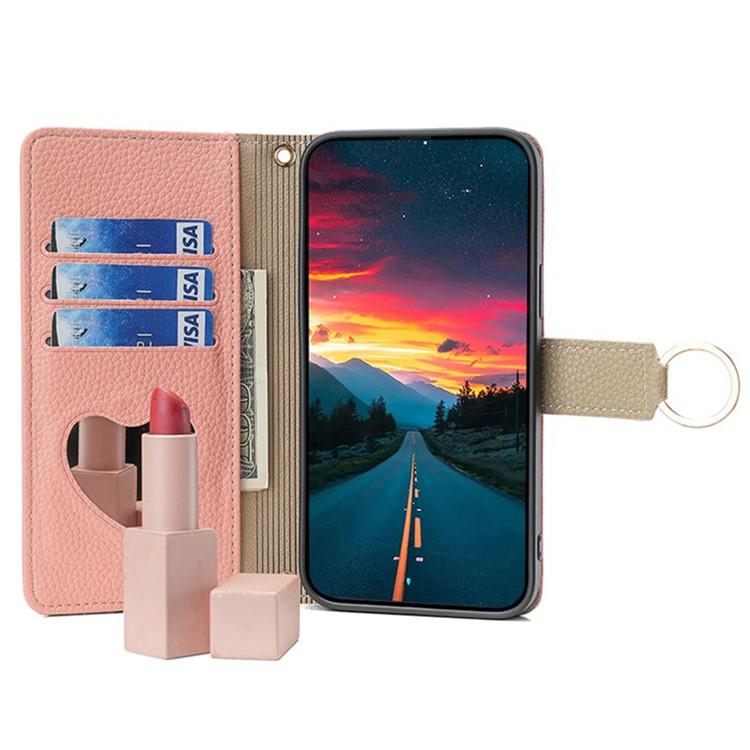 Funda de cuero con textura de lichi para Samsung Galaxy S25+ 5G (rosa)