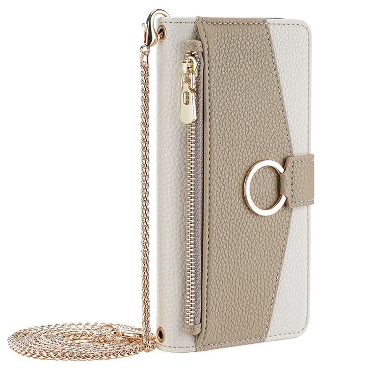 Funda de cuero con textura de lichi cruzada para Samsung Galaxy S25+ 5G (blanca)
