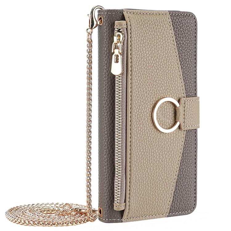 Funda de cuero con textura de lichi para Samsung Galaxy S25 Ultra 5G (gris)