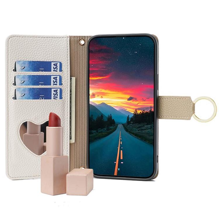 Funda de cuero con textura de lichi para Samsung Galaxy S25 Ultra 5G (blanca)