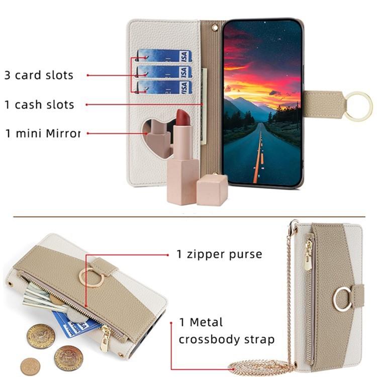 Funda de cuero con textura de lichi para Samsung Galaxy S25 Ultra 5G (blanca)