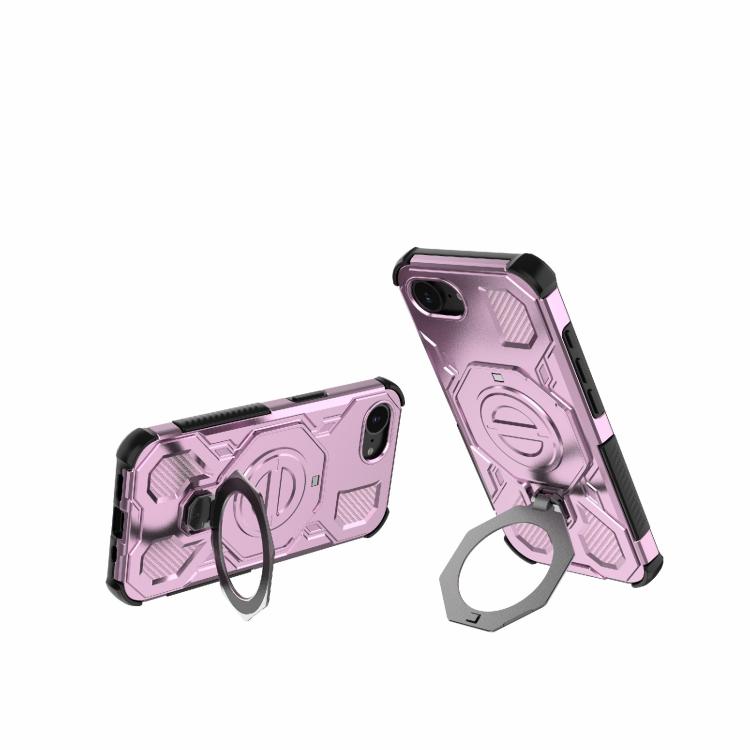 Funda magnética de TPU y PC MagSafe de color sólido para iPhone 16e J-20 (rosa)