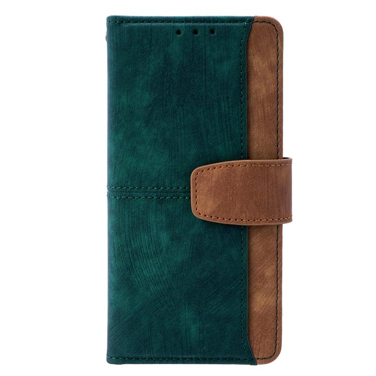 Funda de cuero con costuras de color y bloqueo RFID para Samsung Galaxy S25 Ultra 5G (verde)
