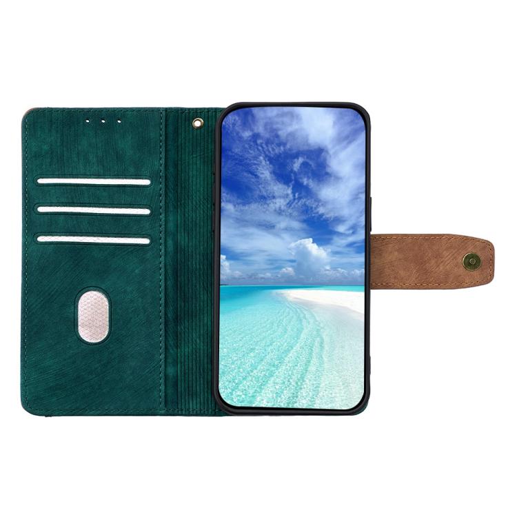 Funda de cuero con costuras de color y bloqueo RFID para Samsung Galaxy S25 Ultra 5G (verde)