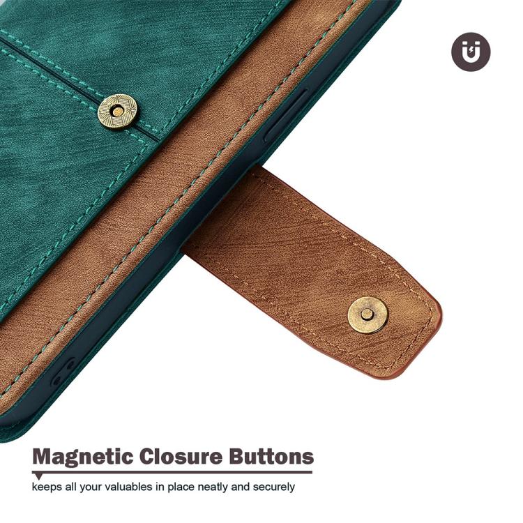 Funda de cuero con costuras de color y bloqueo RFID para Samsung Galaxy S25 Ultra 5G (verde)