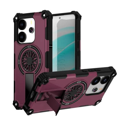 Funda MagSafe para Redmi Note 14 4G de 163,25 mm con soporte metálico y eje (morado)