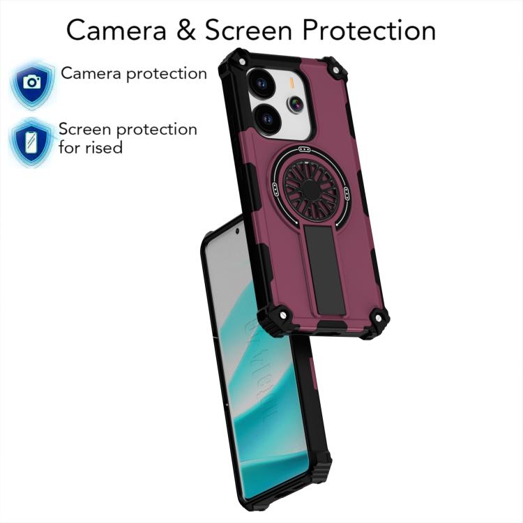 Funda MagSafe para Redmi Note 14 4G de 163,25 mm con soporte metálico y eje (morado)