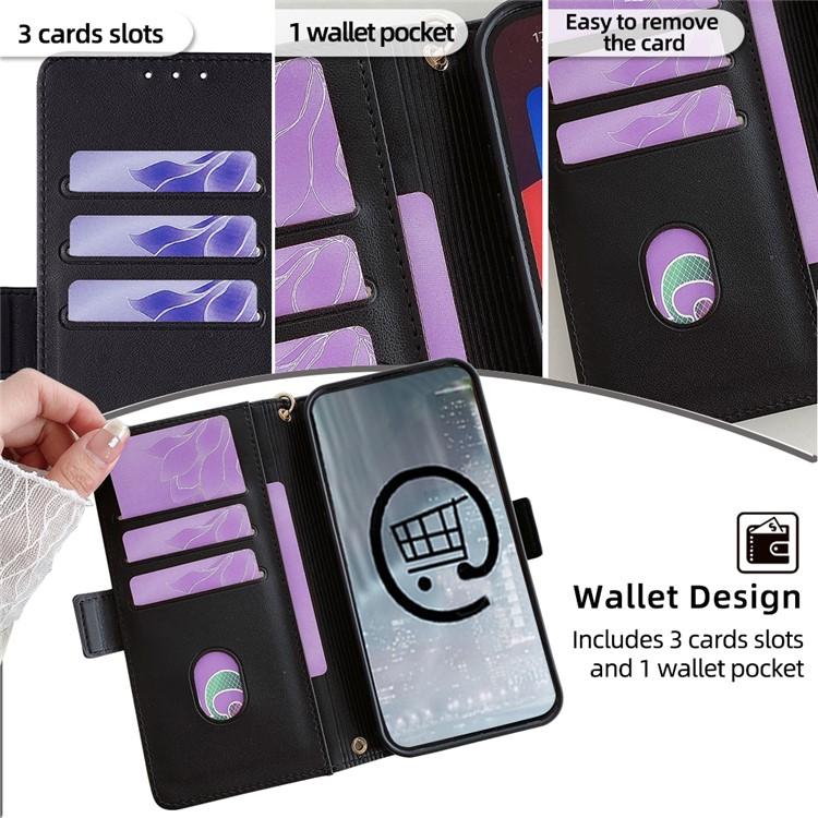 Funda de cuero con cadena cruzada para Redmi A5 4G (171,7 mm) (negro)