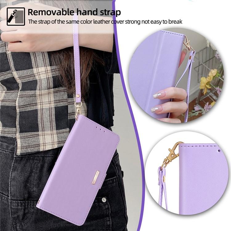 Funda de cuero con cadena cruzada para Redmi A5 4G (171,7 mm) (morado)