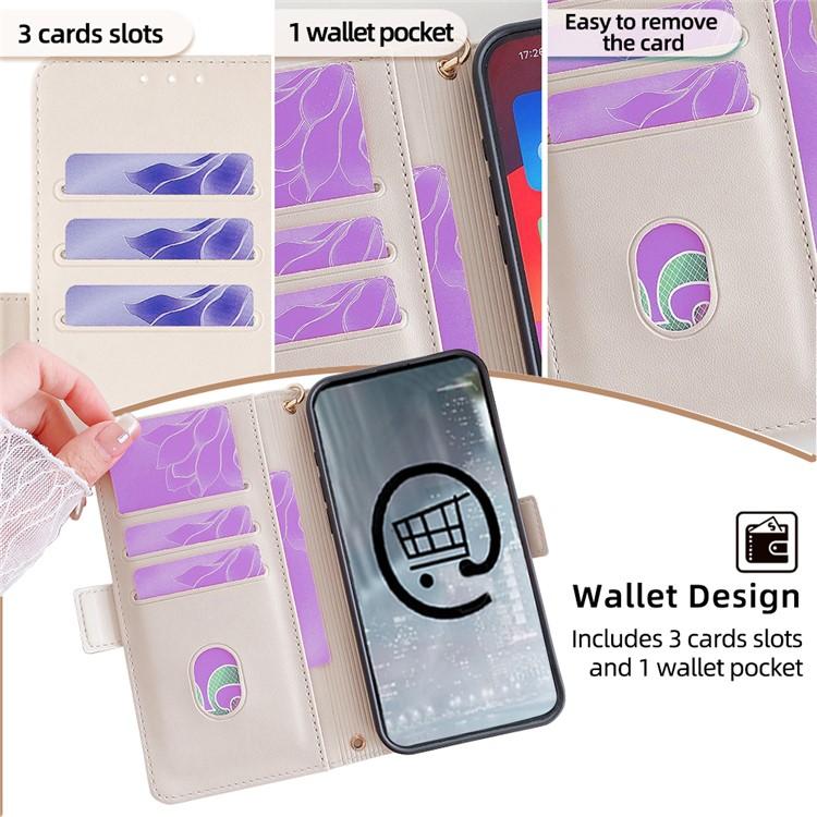 Funda de cuero con cadena cruzada para Redmi Note 14S 4G (blanca)