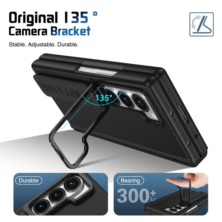 Funda para teléfono con soporte y correa para Samsung Galaxy Z Fold6 (negro)