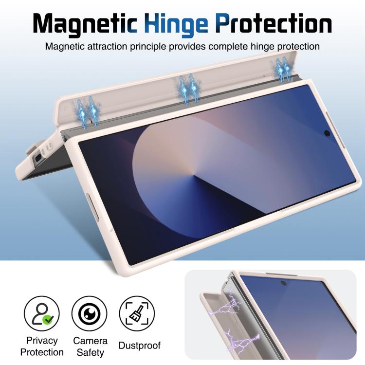 Funda para teléfono con soporte para lente integrada y correa para Samsung Galaxy Z Fold6 (albaricoque)