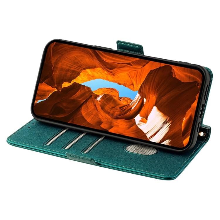 Funda de cuero con cadena cruzada para Samsung Galaxy S25 5G (verde)