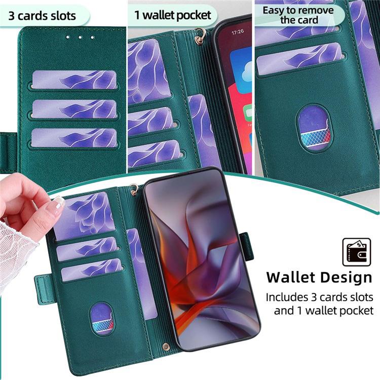 Funda de cuero con cadena cruzada para Samsung Galaxy S25 5G (verde)